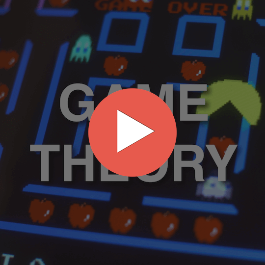 90秒で分かるゲーム理論のナッシュ均衡って何?のコース画像。中央にゲーム理論と書いてある。
