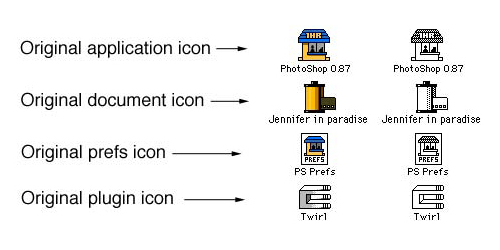 Photoshopの昔のロゴ。写真屋さんのお店の形のアイコンだったことを示す画像